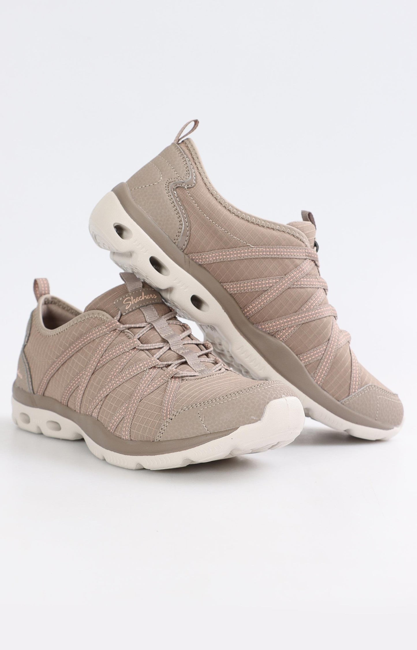 Ladies Glide Step Beyond Sneakers - Taupe