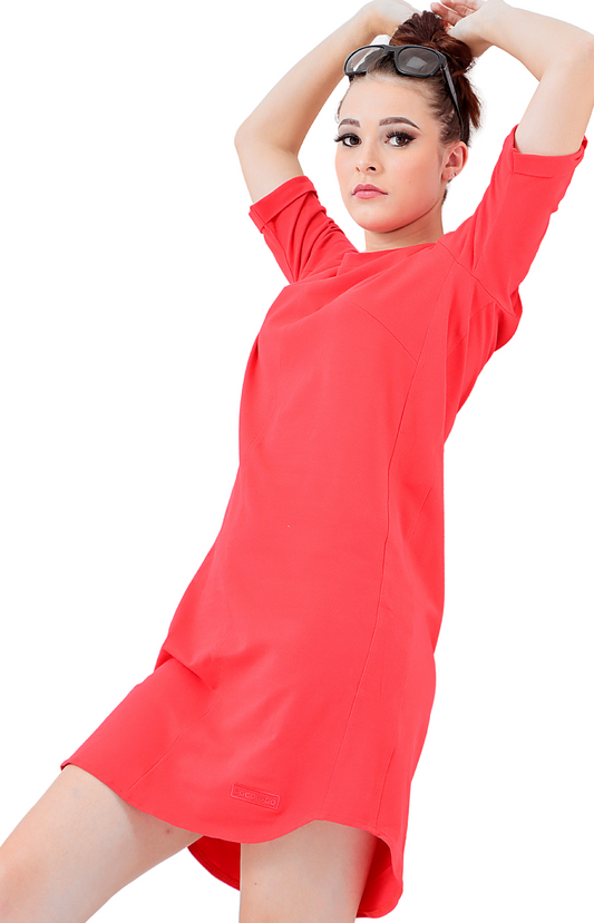 Ladies' 3/4 Sleeve Dress - Red