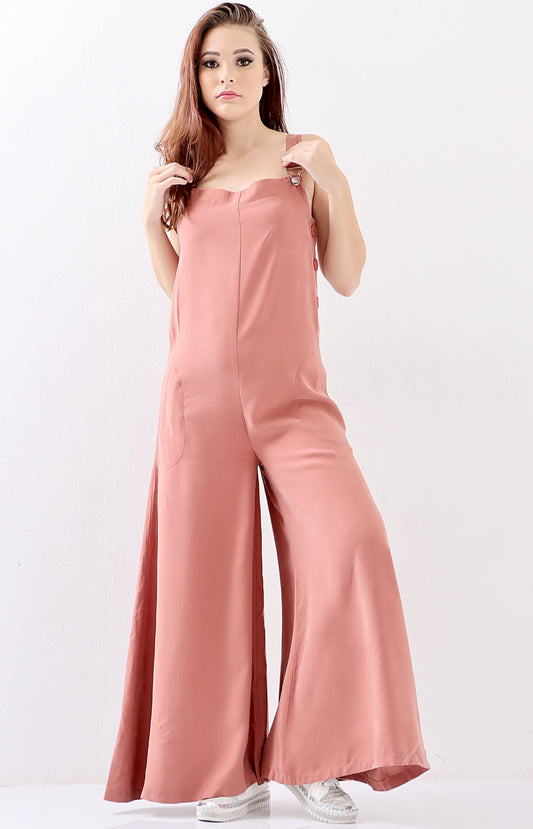 Ladies' Buckle Strap Jumpsuit - Mink