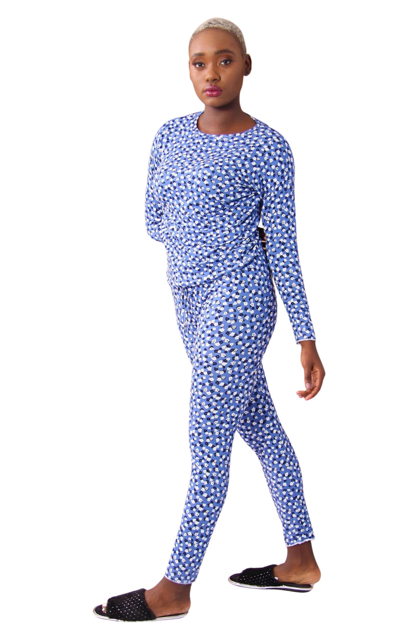 Ladies' Pyjama Set - Blue Floral