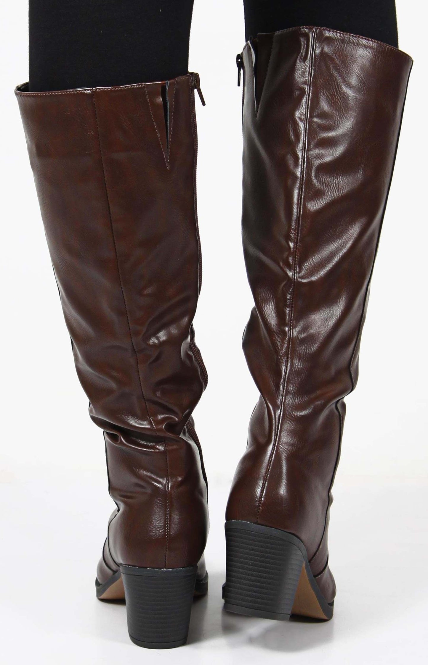 Ladies Knee High Boots - Brown
