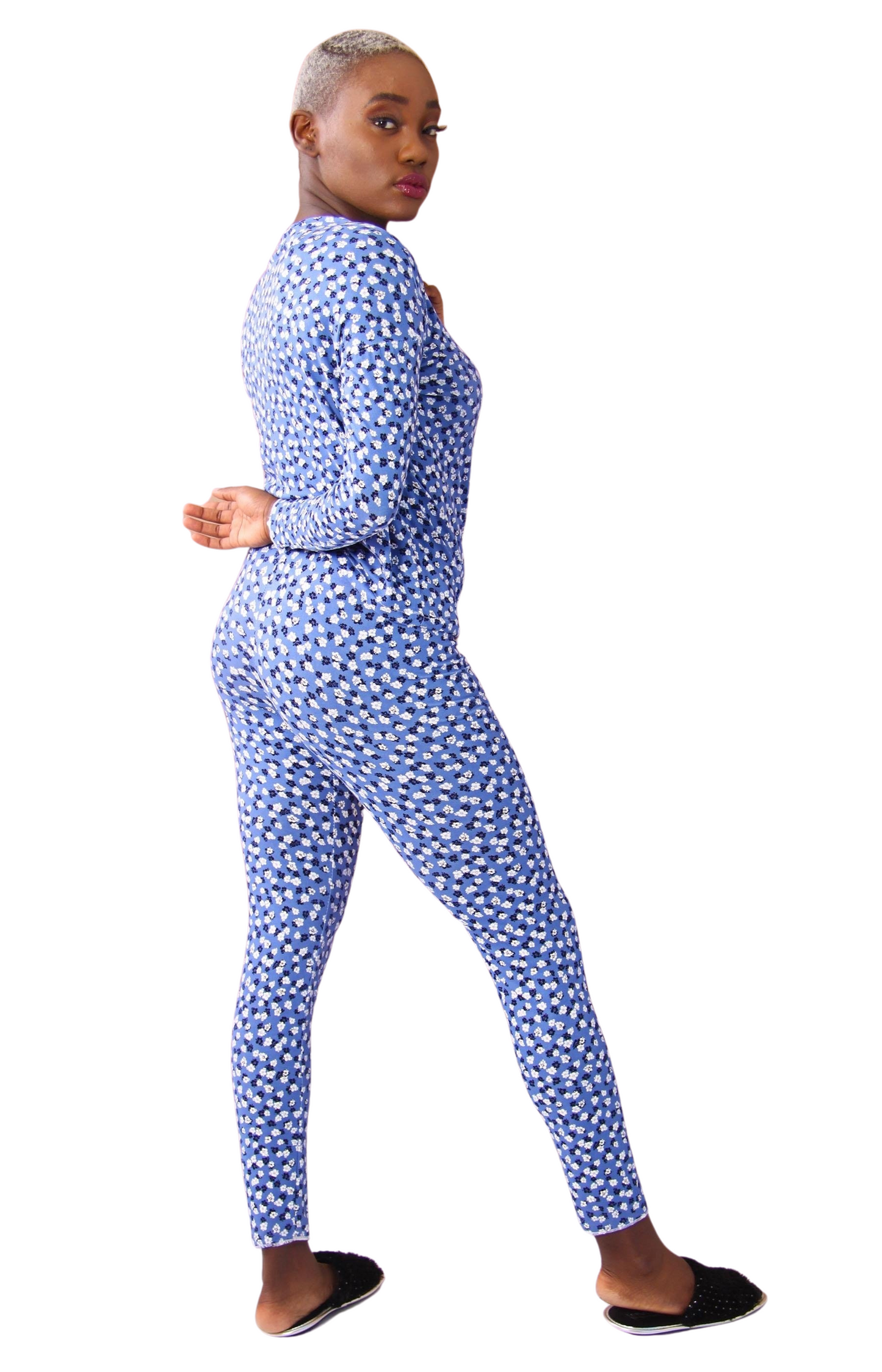 Ladies' Pyjama Set - Blue Floral