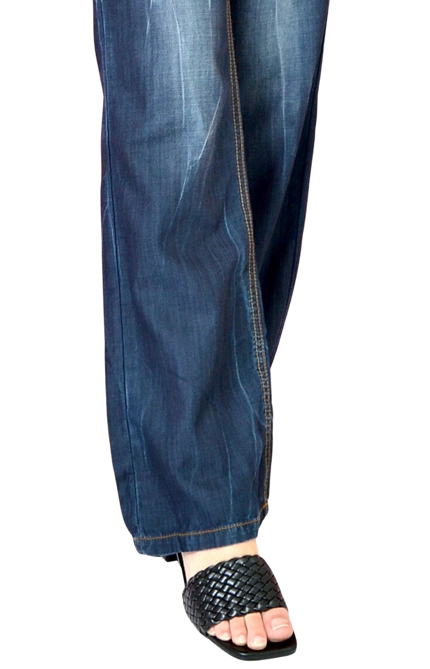 Ladies Wide Leg Jeans - Blue