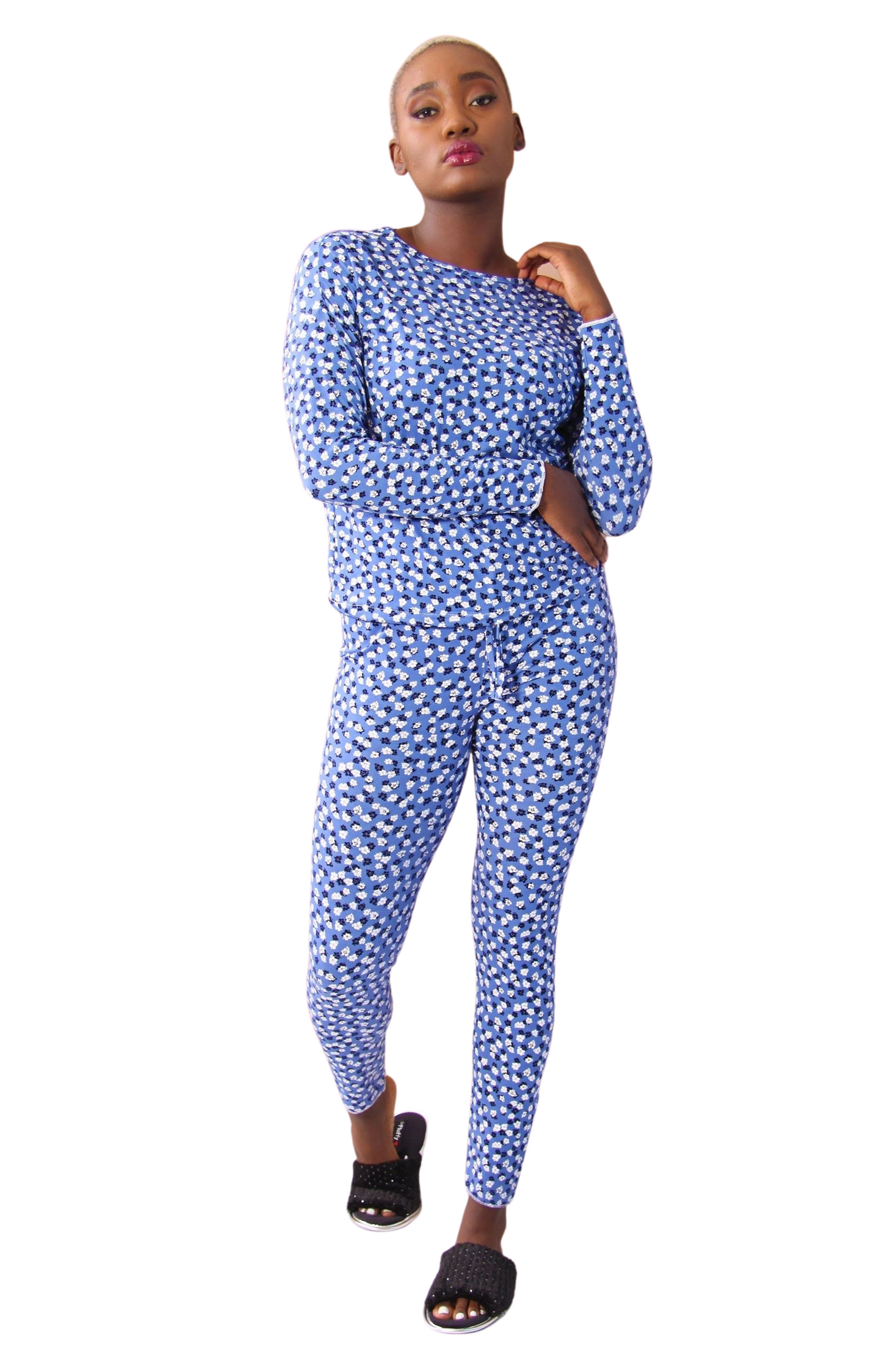 Ladies' Pyjama Set - Blue Floral