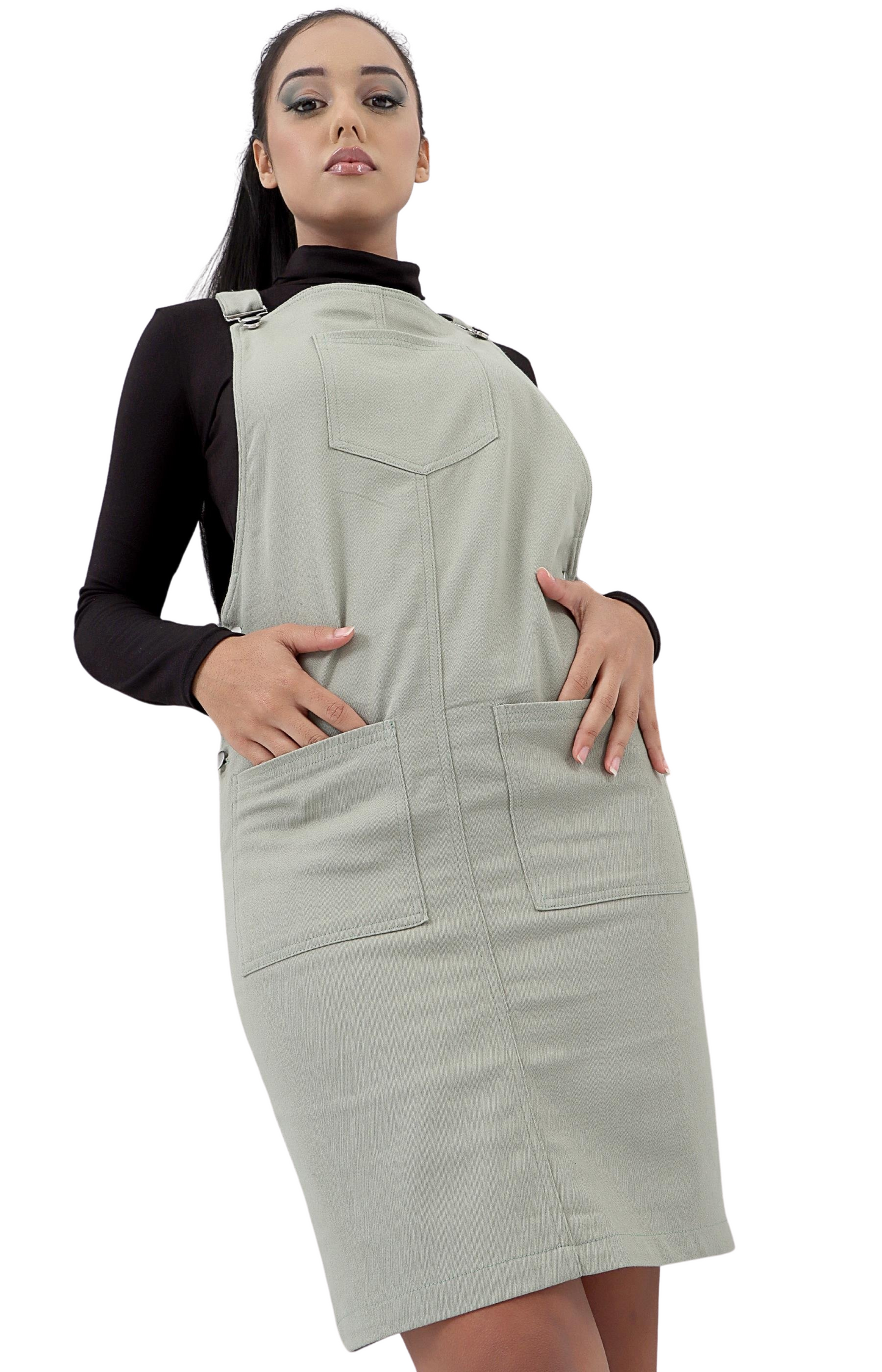 Ladies Pinafore Dress - Light Green