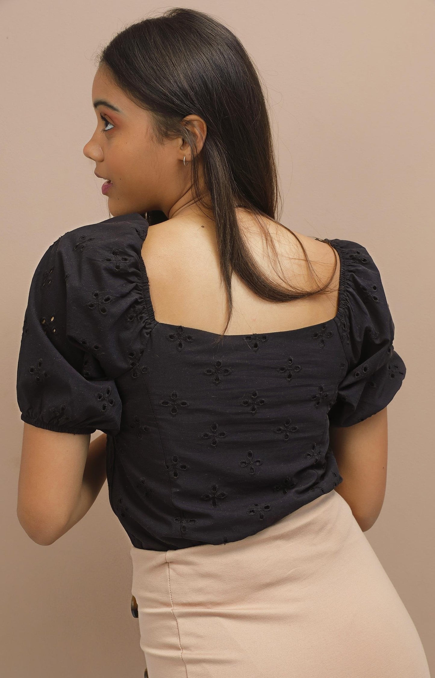 Ladies' Off Shoulder Blouse - Black