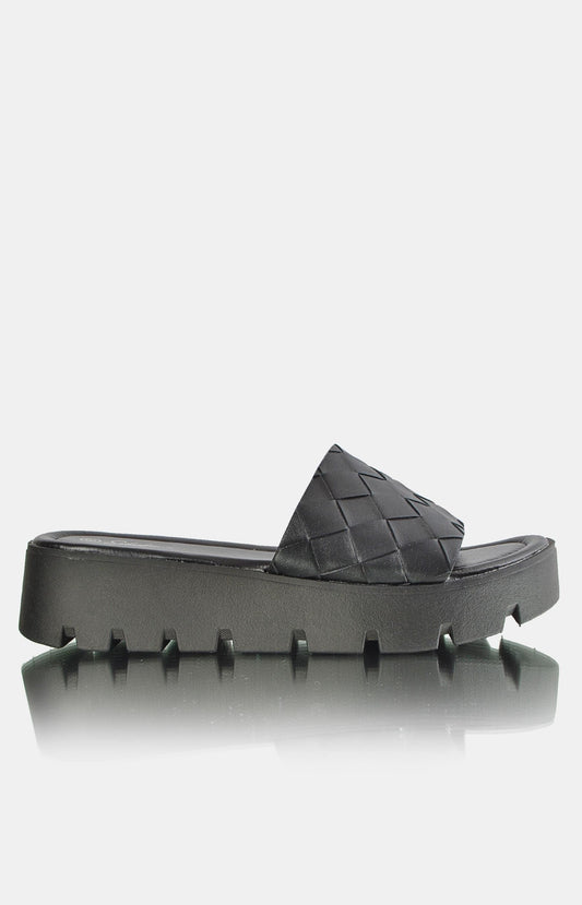 Ladies Flatform Sandals - Black