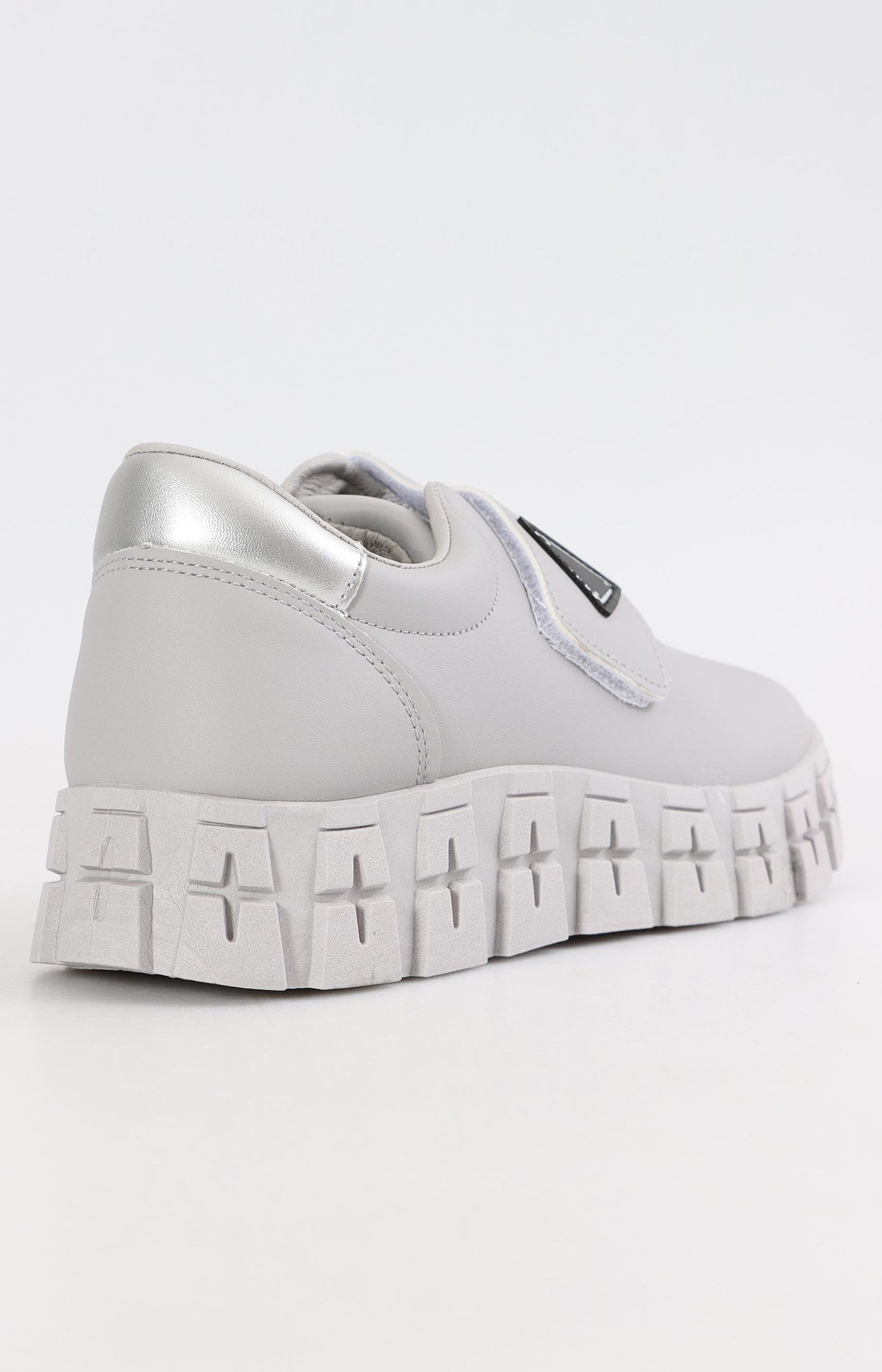 Ladies Strap Detail Sneakers - Grey