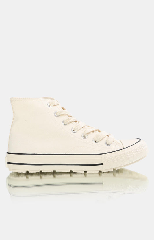 Youth High Top Sneakers - Cream