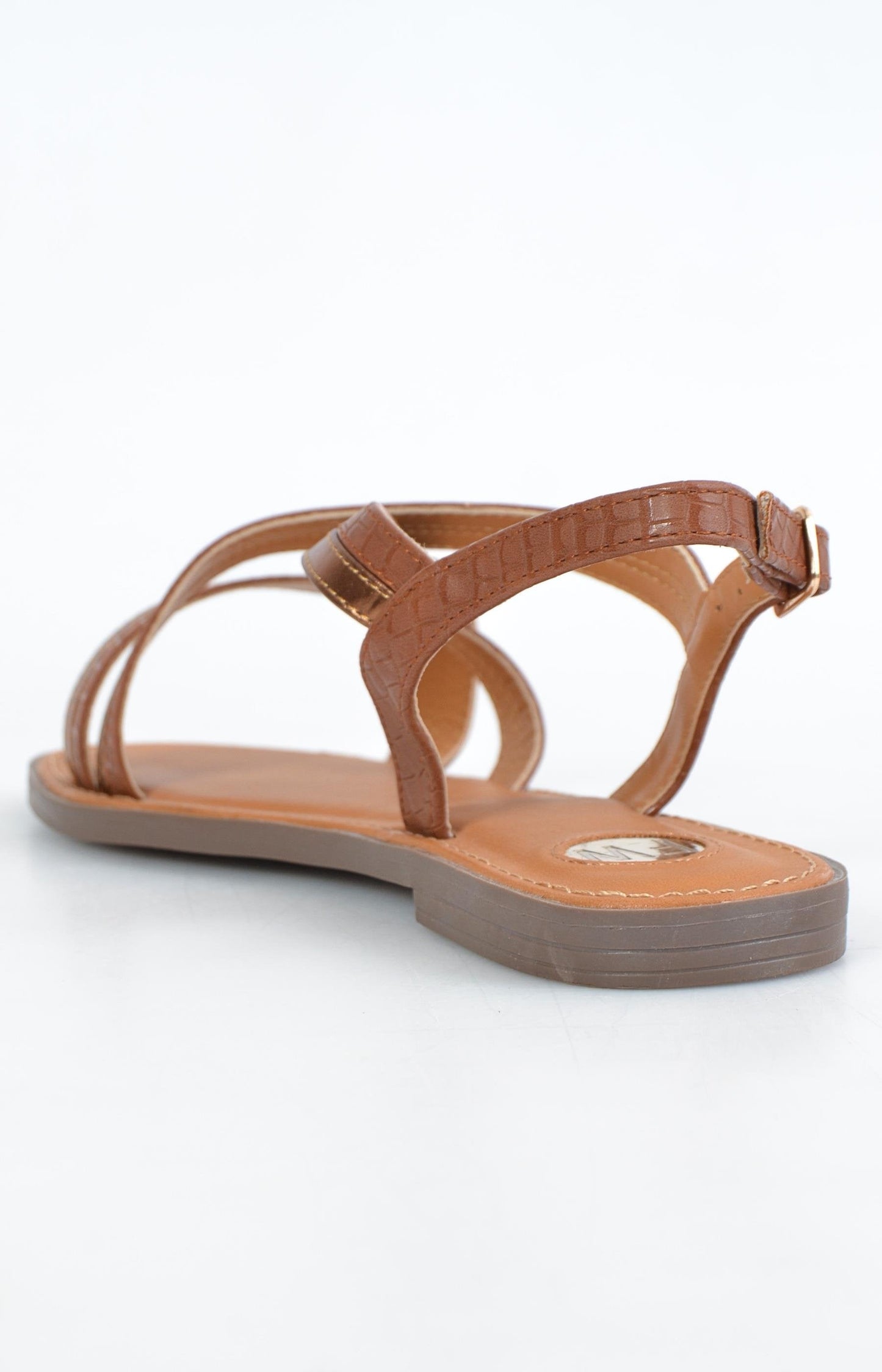 Ladies Castro Flat Sandals - Brown