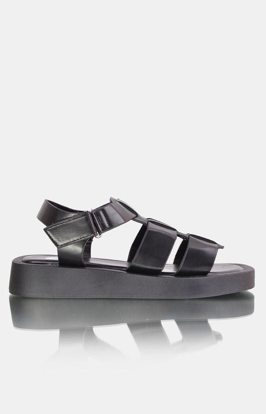 Ladies Quest Flat Sandals - Black