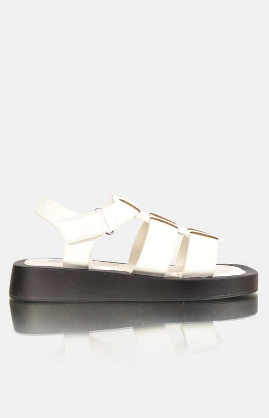 Ladies Quest Flat Sandals - White