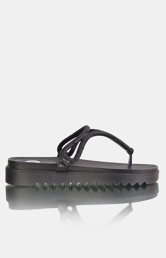 Ladies Kerryn Flat Sandals - Black