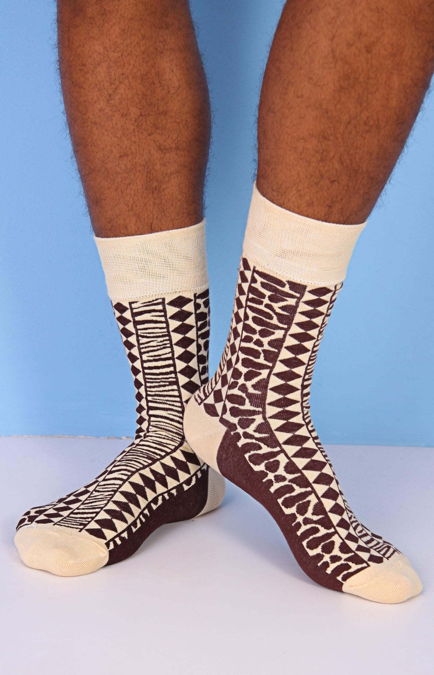 Men's Giraffe Socks - Beige