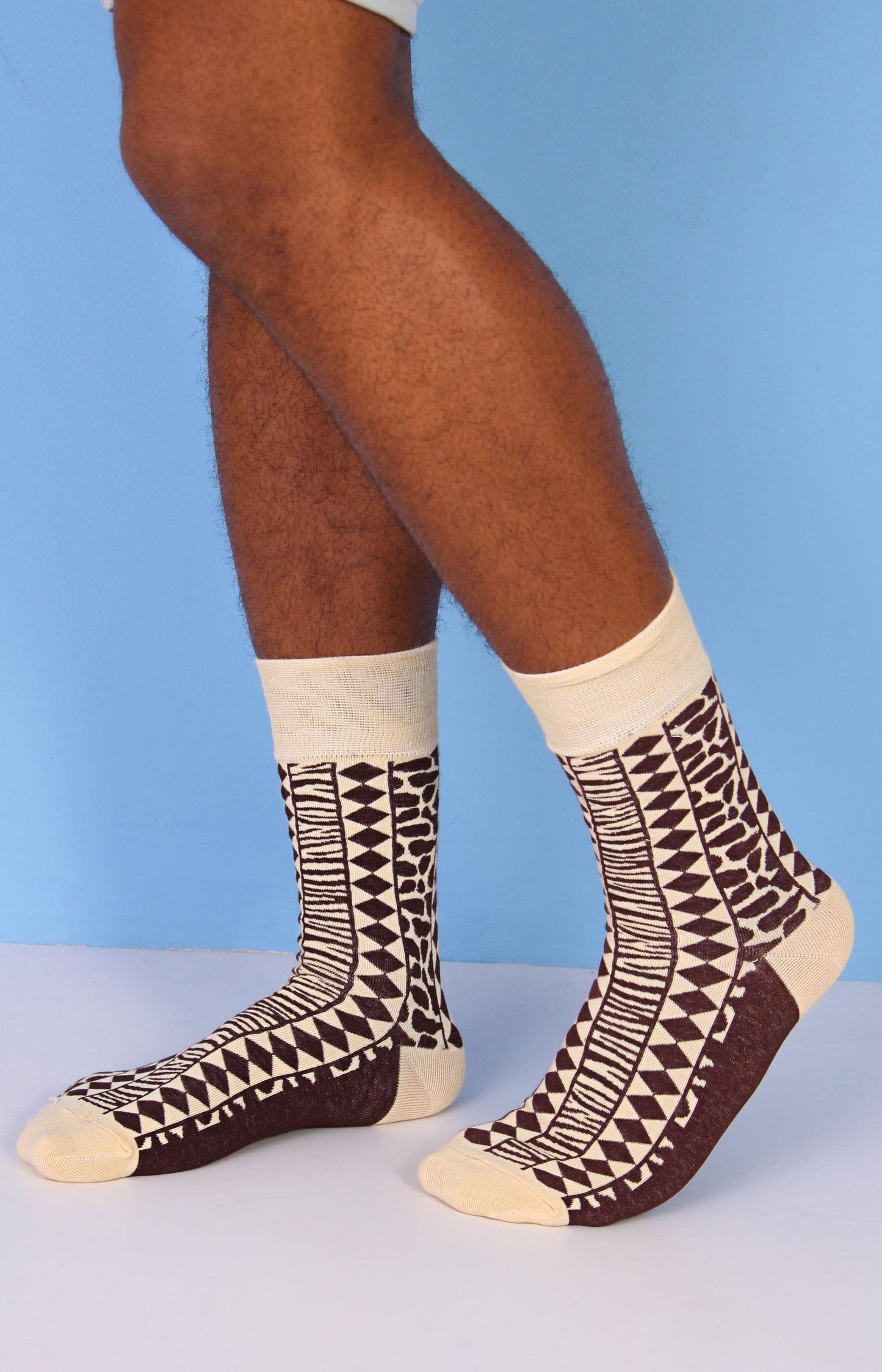 Men's Giraffe Socks - Beige