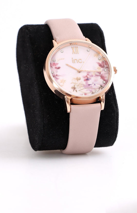 Ladies Floral Print Watch - Mink