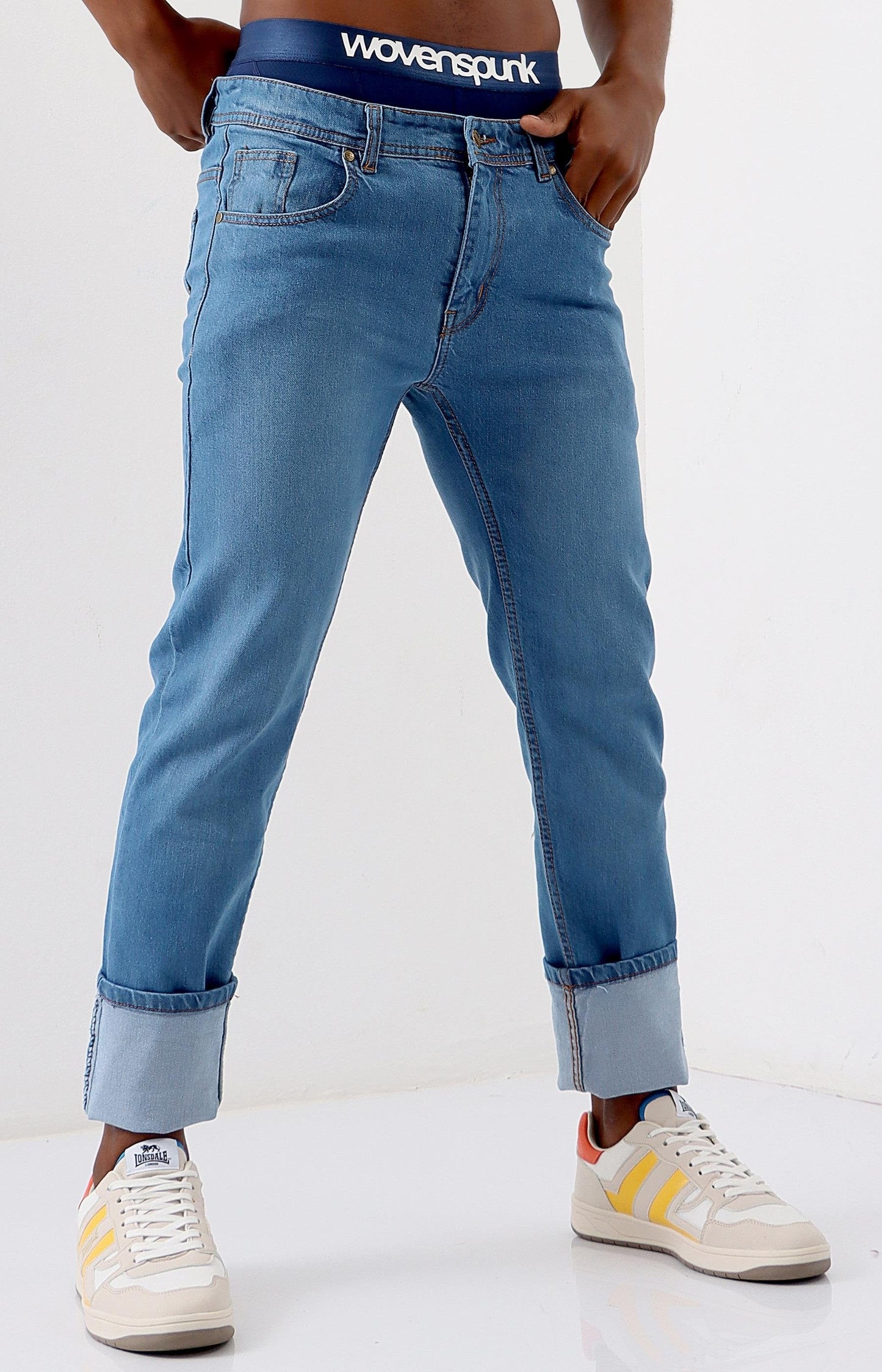 Mens Straight Leg Jeans - Light Blue