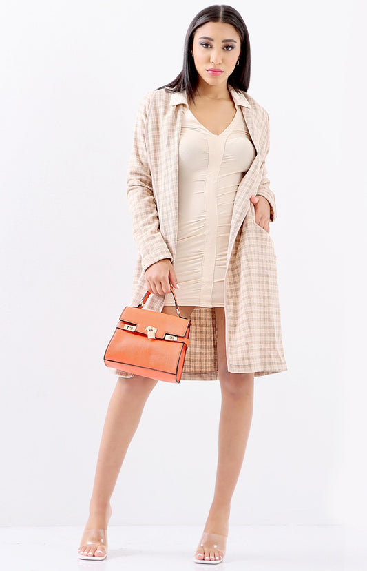 Ladies Waterfall Coat - Beige