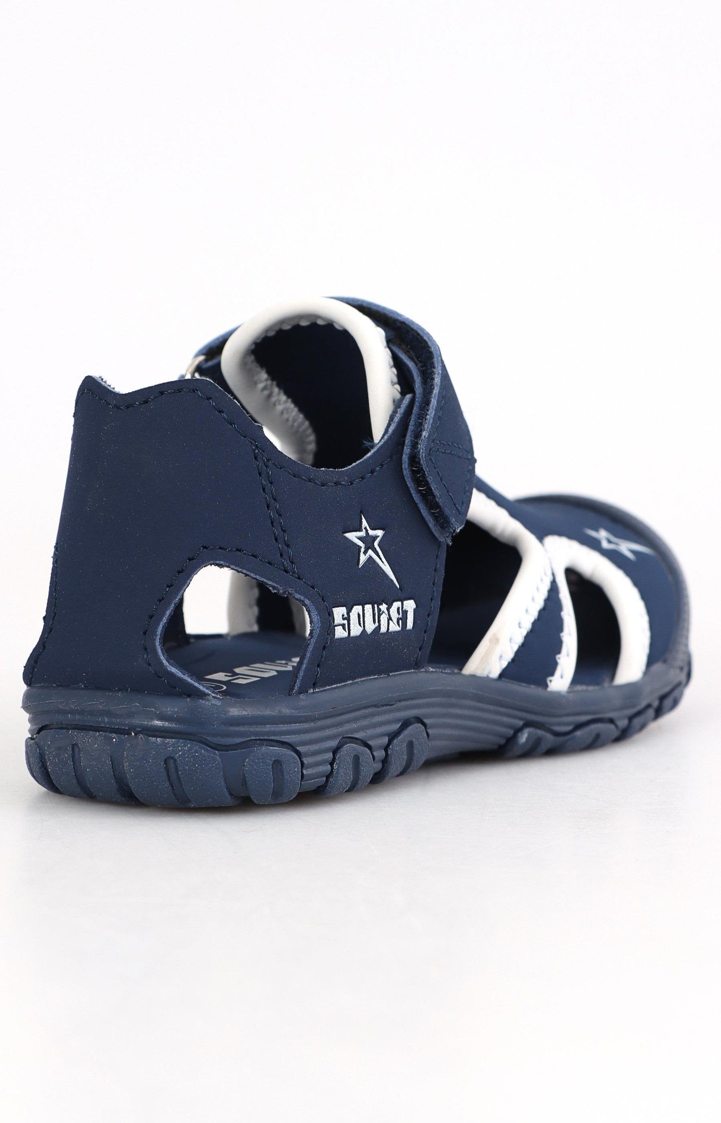 Kids Tate Velcro Strap Sandals - Navy-White