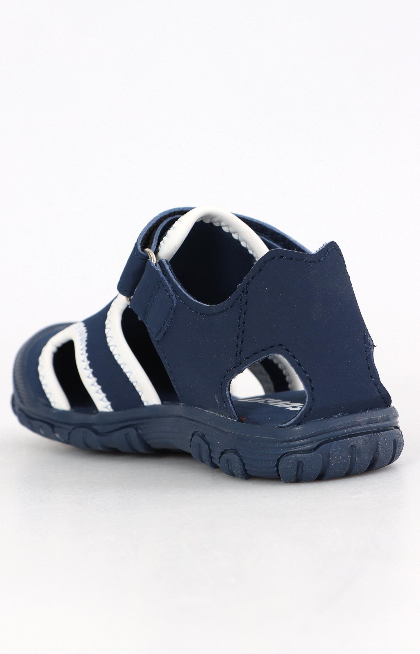 Kids Tate Velcro Strap Sandals - Navy-White