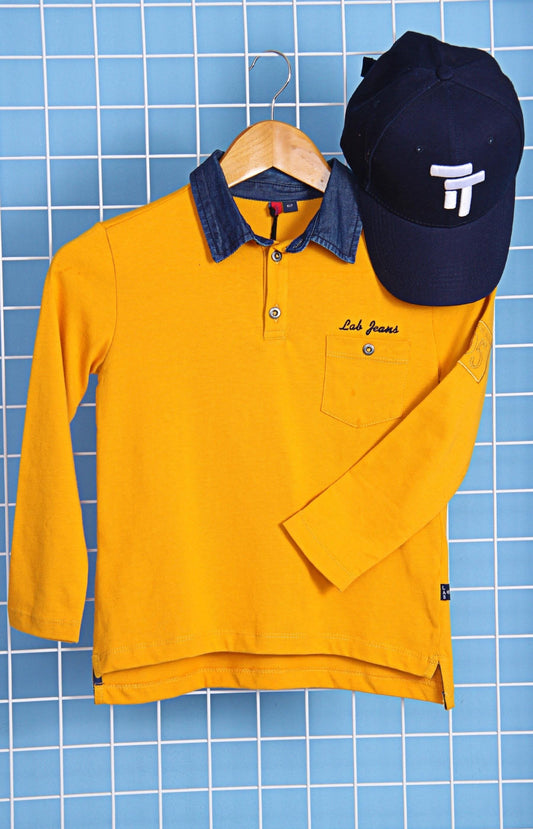 Boys Long Sleeve Golfer - Mustard