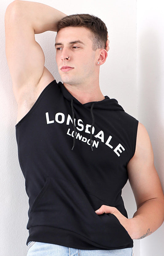 Mens Lonsdale London Hoody Top - Black