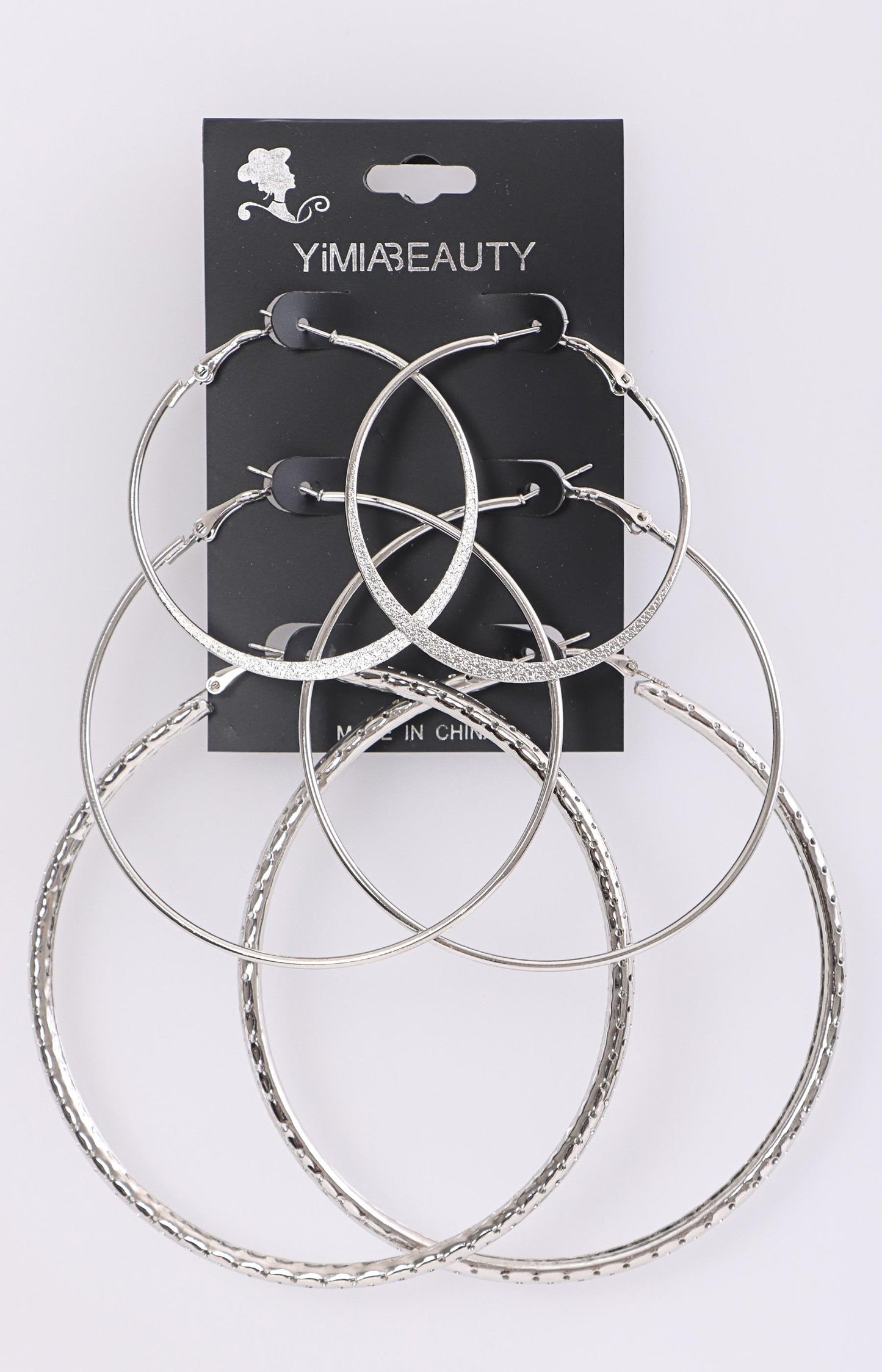 Ladies 3 Pack Hoop Earrings - Silver