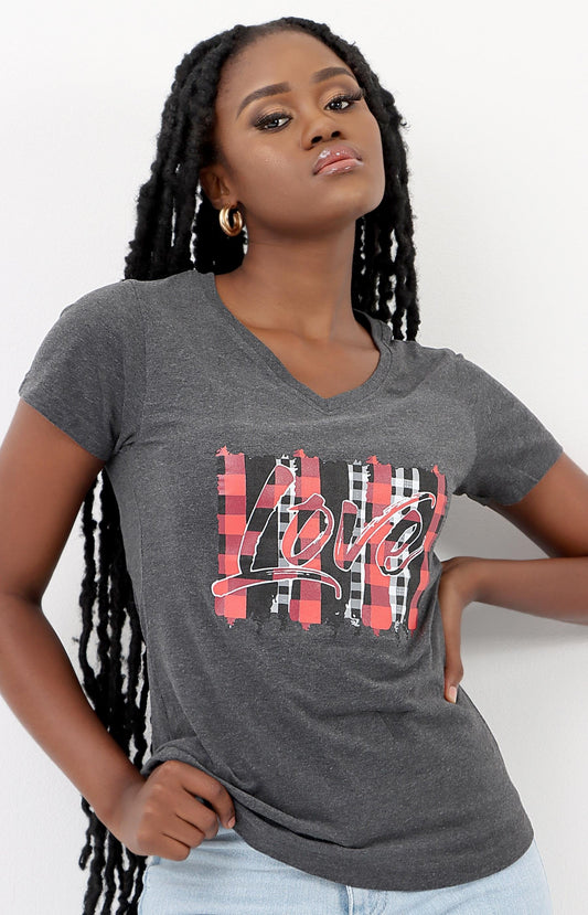 Ladies Printed T-Shirt - Red