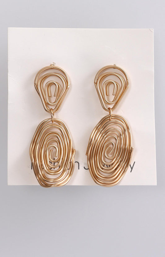 Ladies Spiral Earrings - Gold