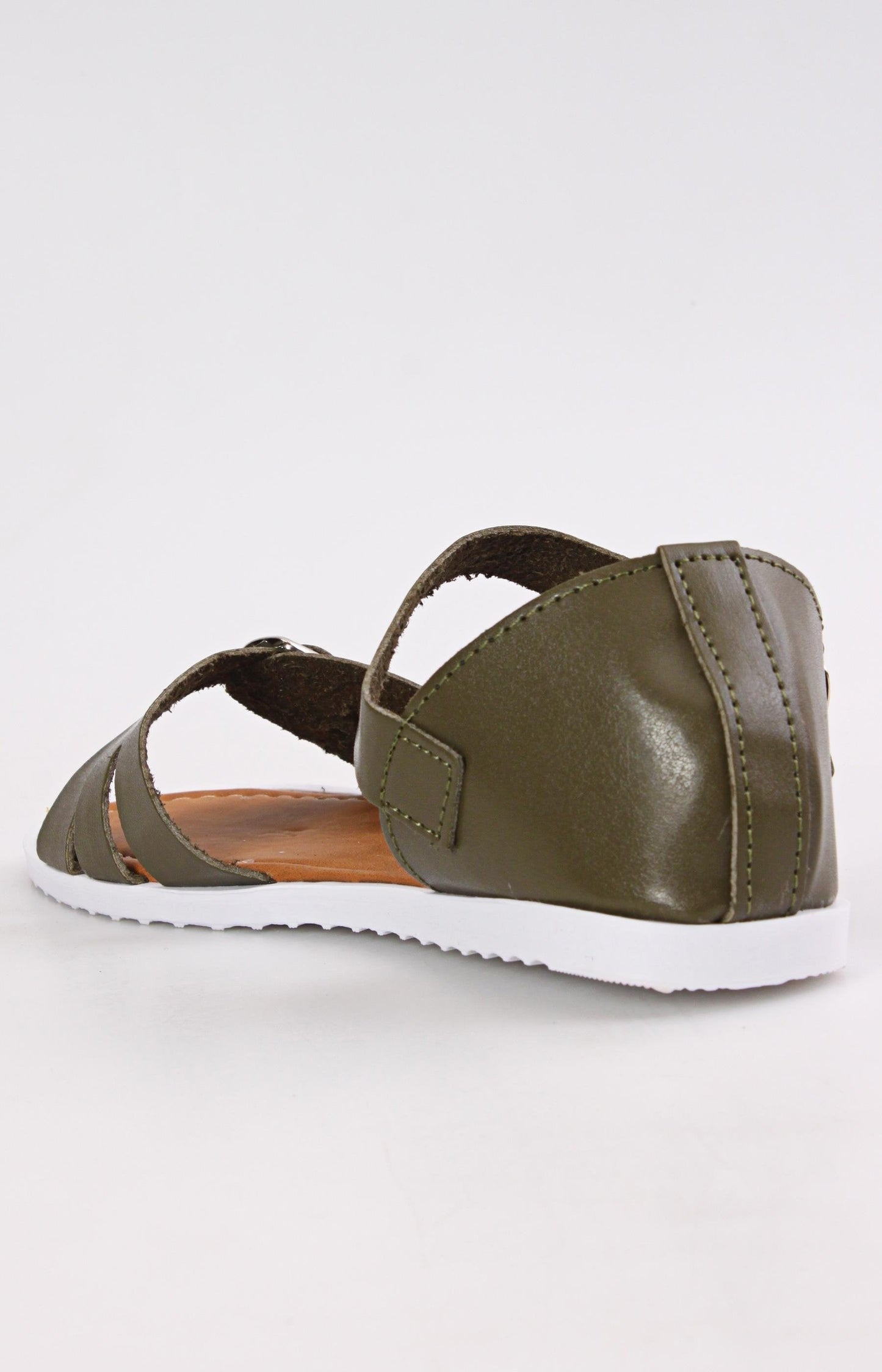 Ladies' Buckle Sandals - Olive