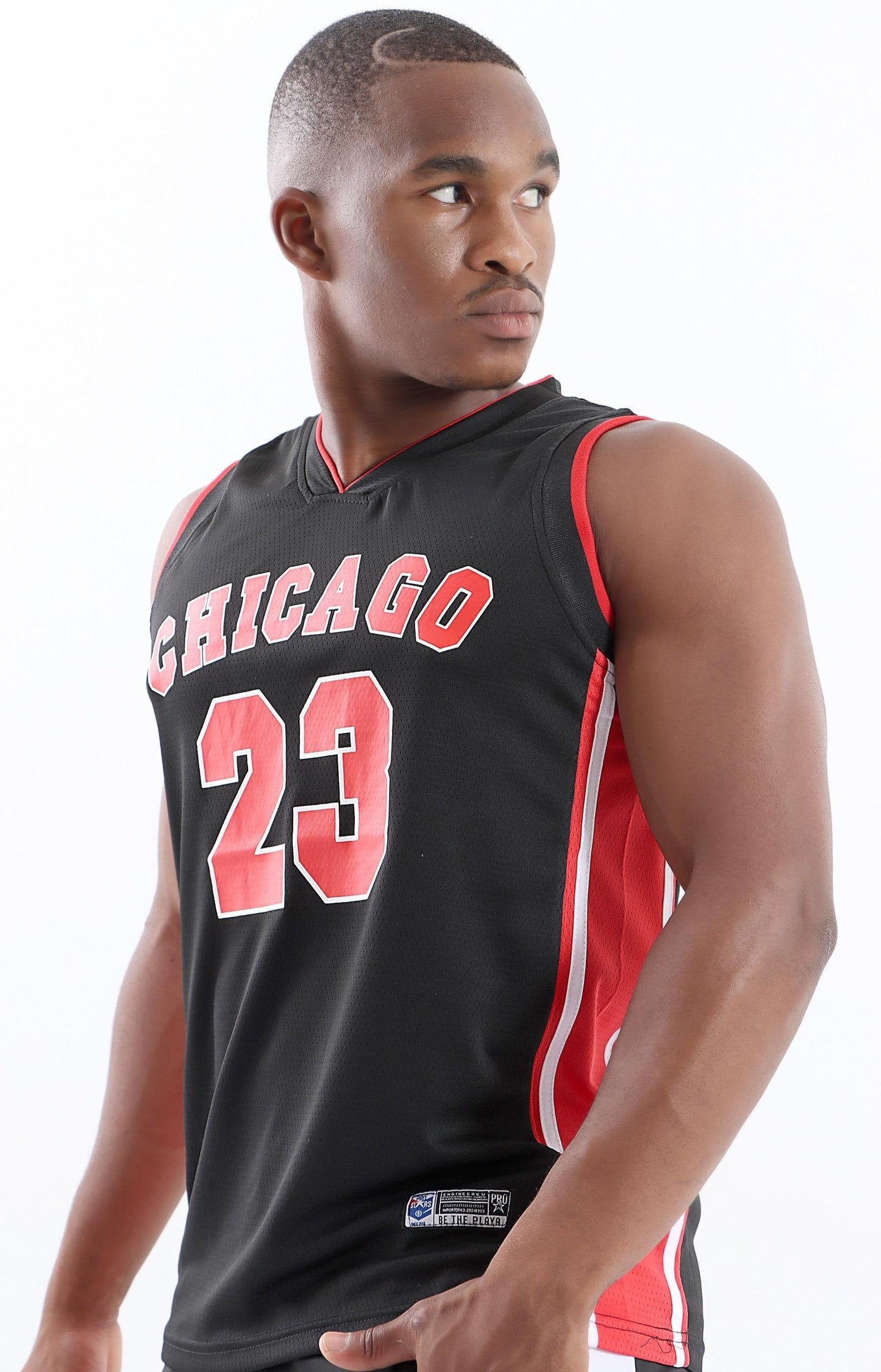 Mens Pro Stars V-Neck Vest - Red-Black