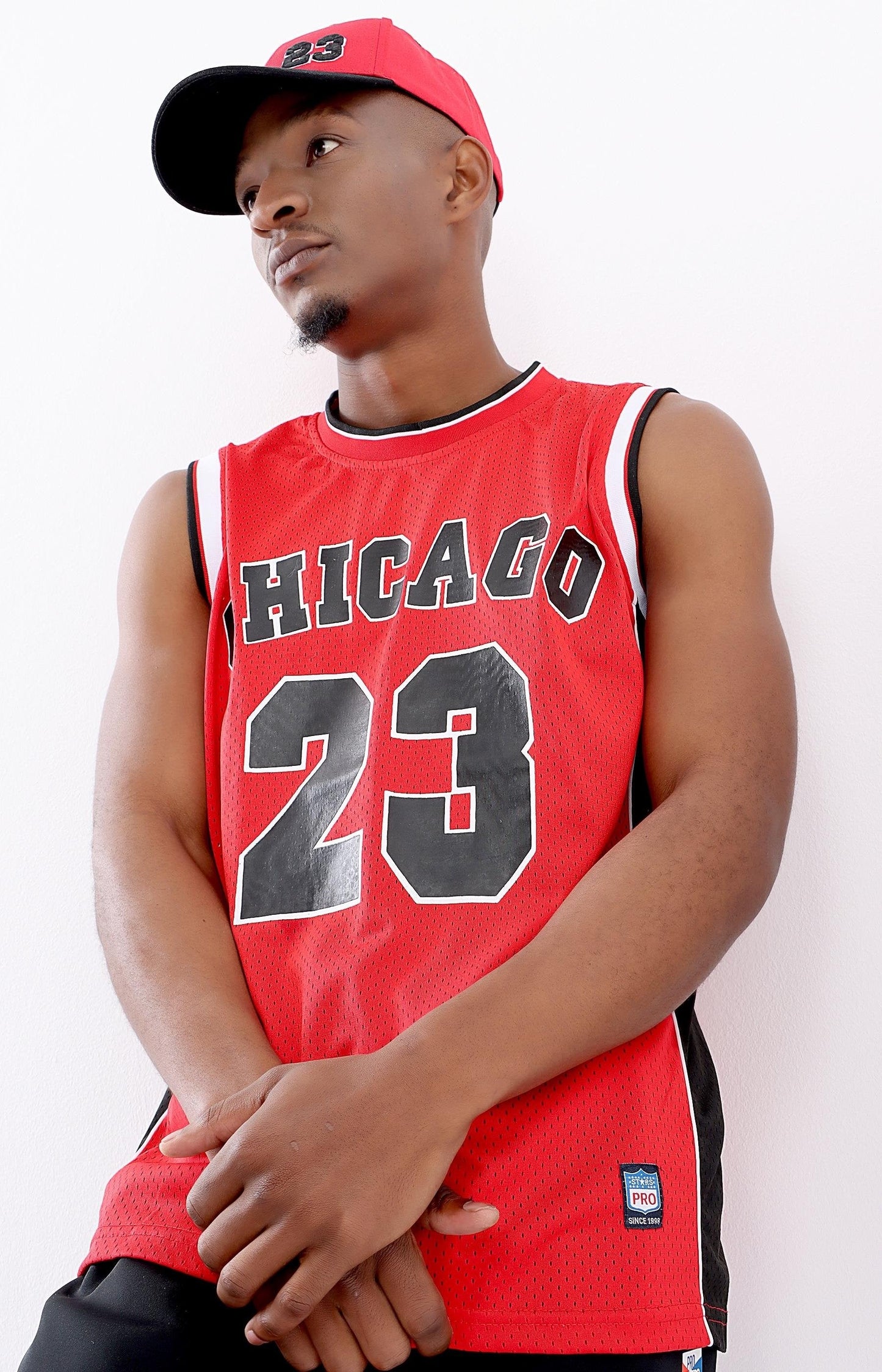 Mens Pro Stars Chicago Basketball Vest - Red-Black