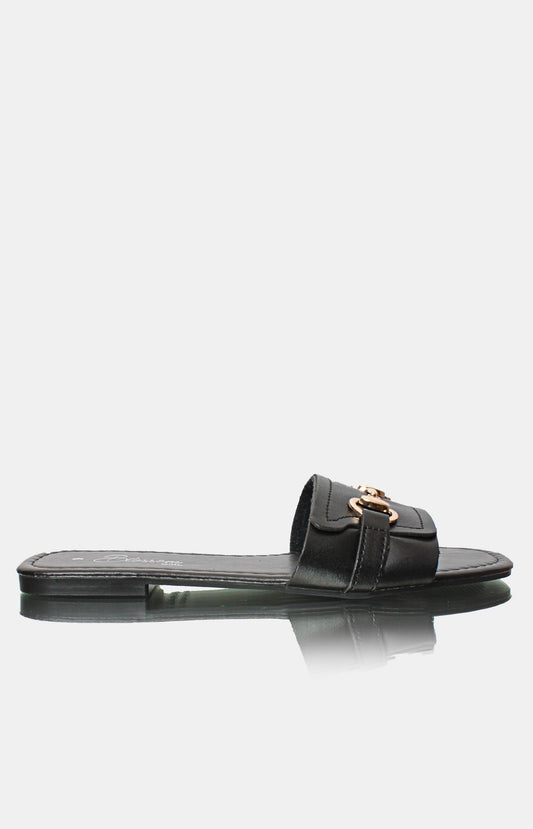 Ladies' Front Strap Sandals - Black