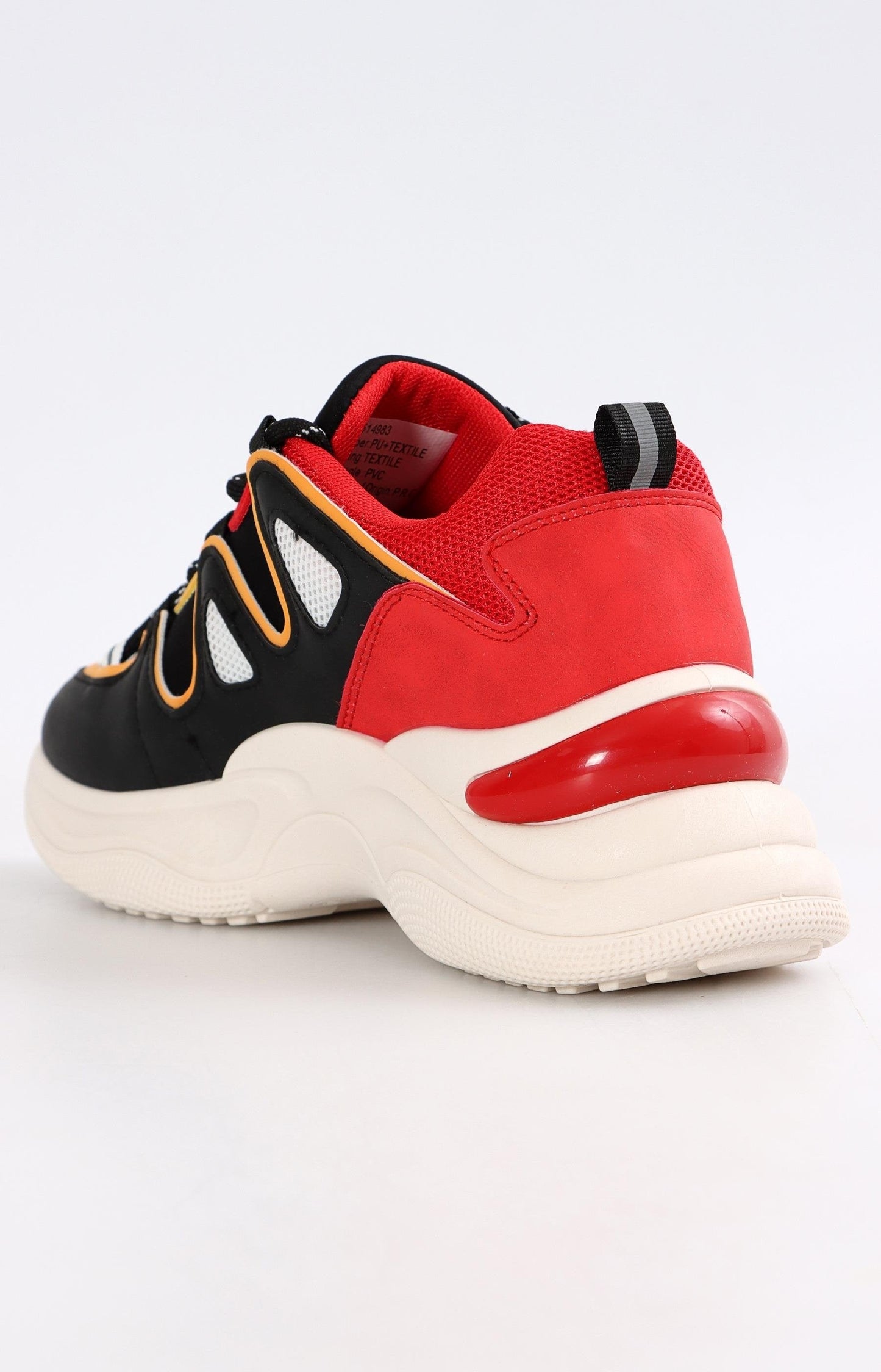 Ladies Lightweight Sneakers - Black-Red