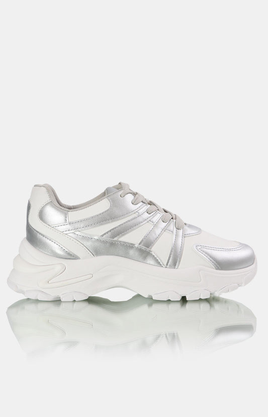 Ladies Lightweight Sneakers - Silver