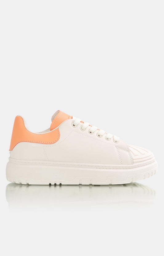 Ladies Low Cut Casual Sneakers - Nude-Orange