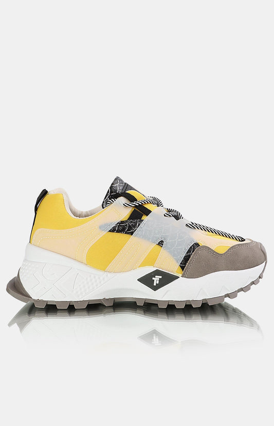 Ladies Lightweight Casual Sneakers - Mustard-Black