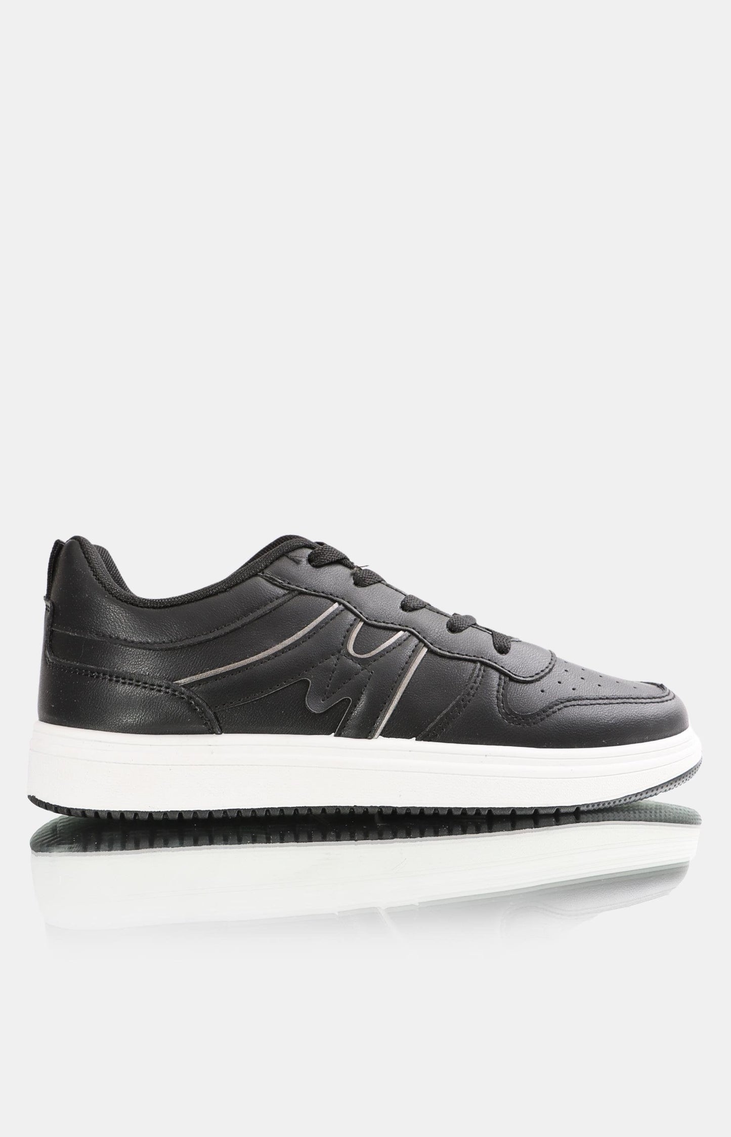 Mens Low Cut Sneakers - Black-Pewter