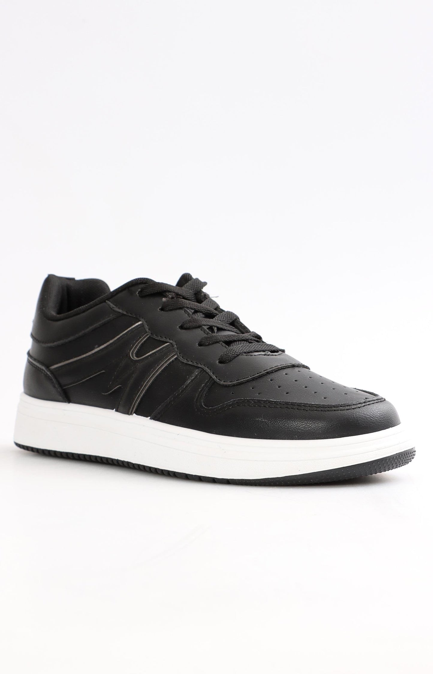 Mens Low Cut Sneakers - Black-Pewter