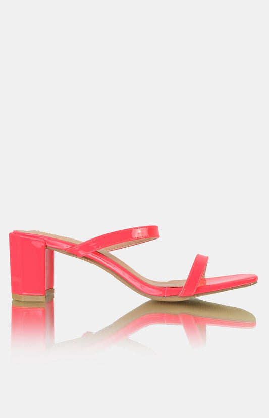 Ladies Block Heel Sandals - Pink