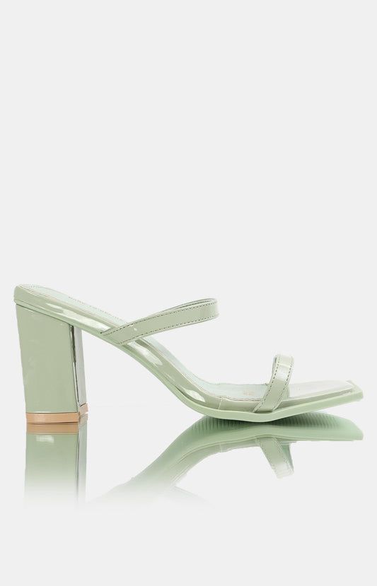 Ladies Block Heel Sandals - Sage