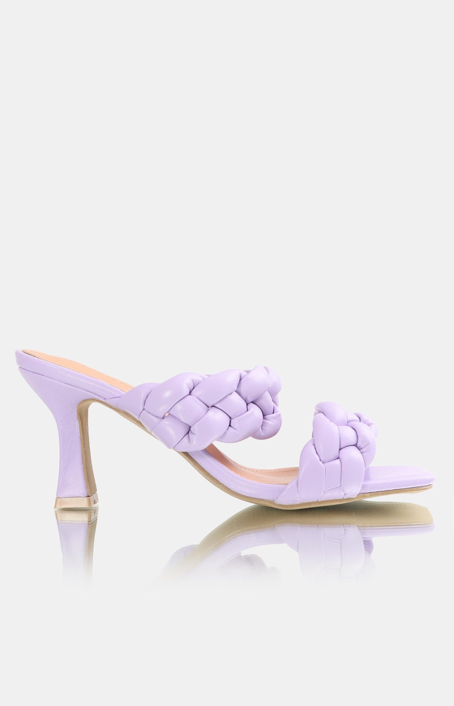 Ladies Plaited Strap Sandals - Lilac