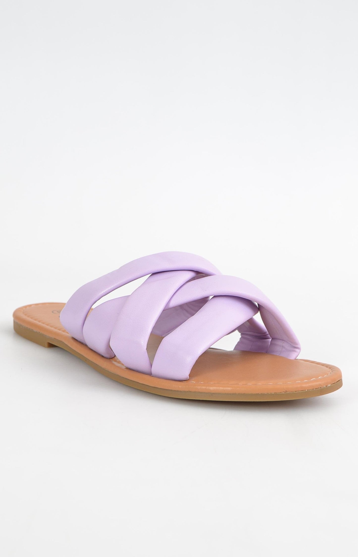 Ladies Strappy Flat Sandals - Lilac