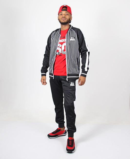 Lonsdale Raglan 2 Piece Tracksuit - Black-White - planet54.com