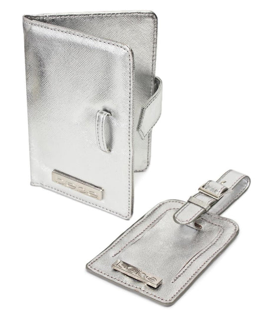 Passport Cover and Luggage Tag - Silver