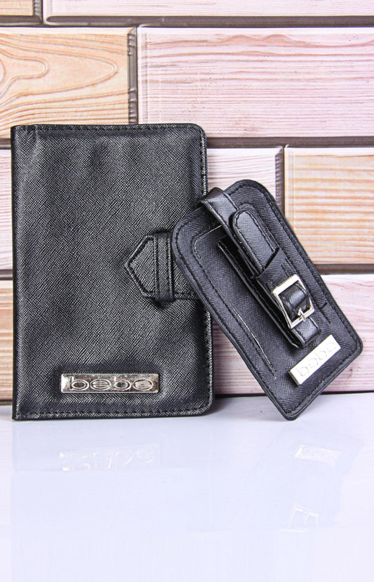 Passport Cover And Luggage Tag - Black