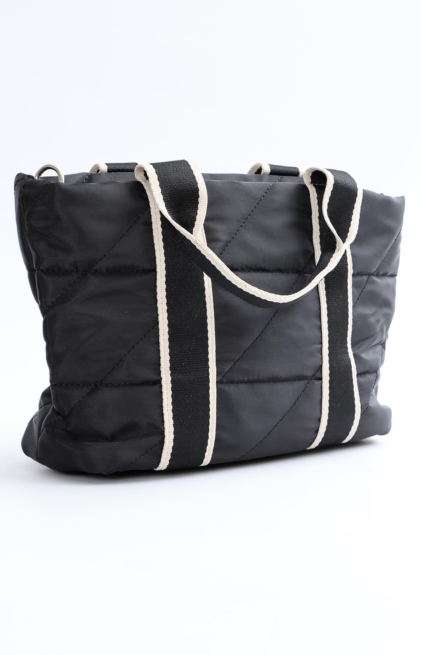 Ladies Quilted Mini Shopper Bag - Black