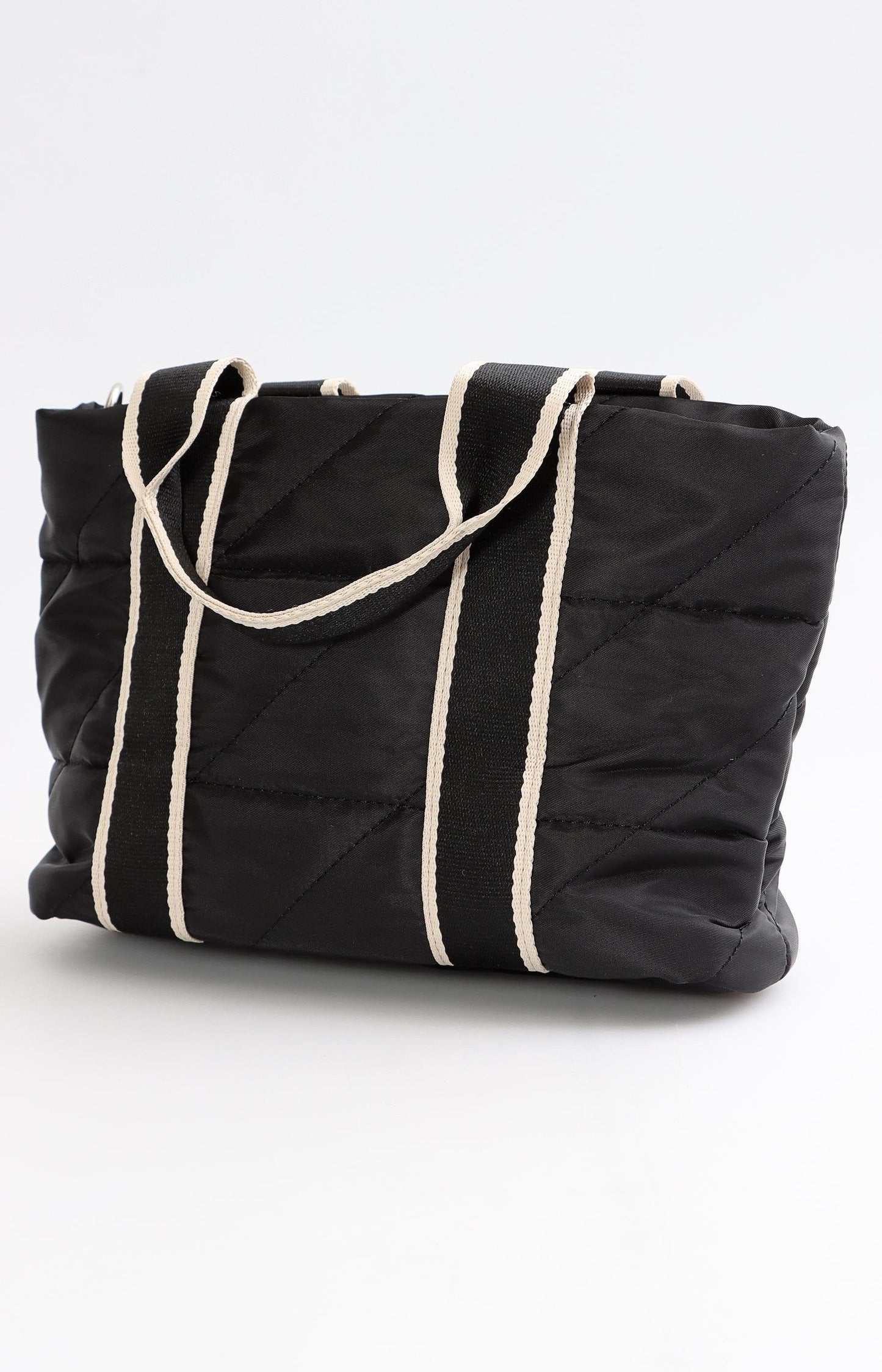 Ladies Quilted Mini Shopper Bag - Black