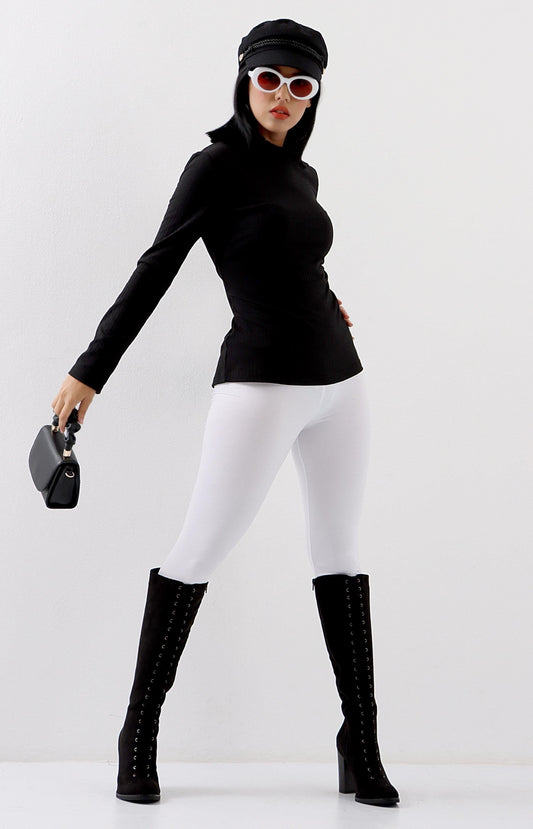 Ladies Plain Leggings - White