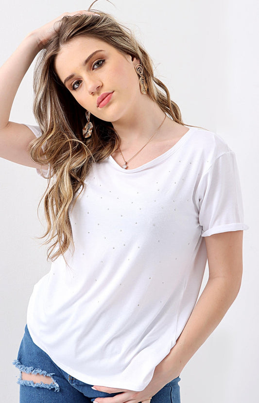 Ladies Bling T-Shirt - White